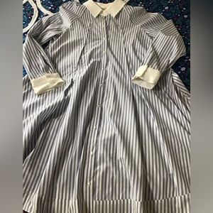 Woman’s in  NWOT hope and Harlow size 12 blue and white pinstripe dress